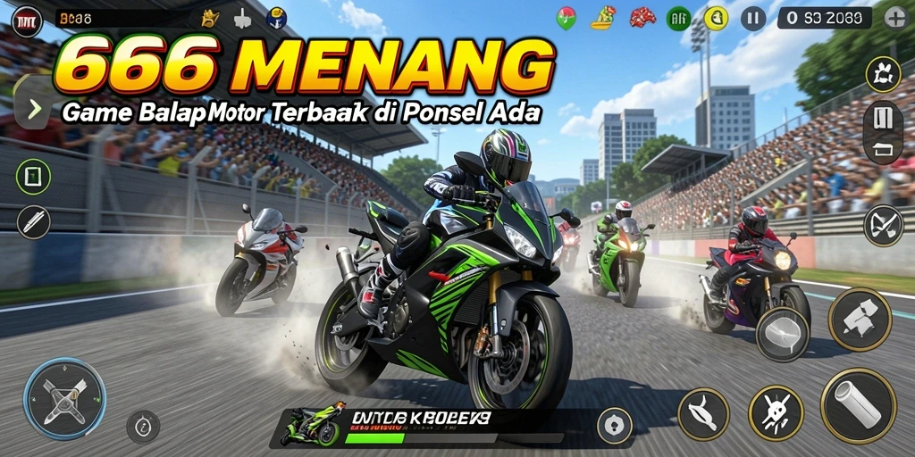 Gameplay seru dan menegangkan di 666MENANG saat berbalap di lintasan.