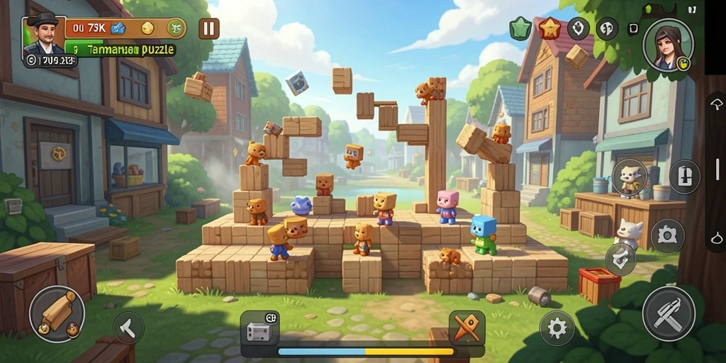 Tampilan gameplay menantang dari 73K yang penuh warna.