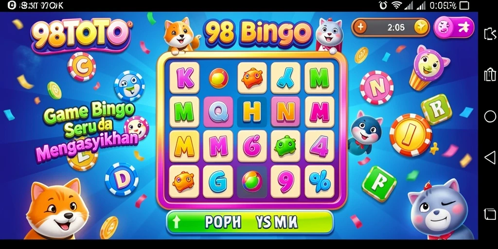 Tampilan gameplay Bingo yang menarik dan interaktif di 98TOTO.