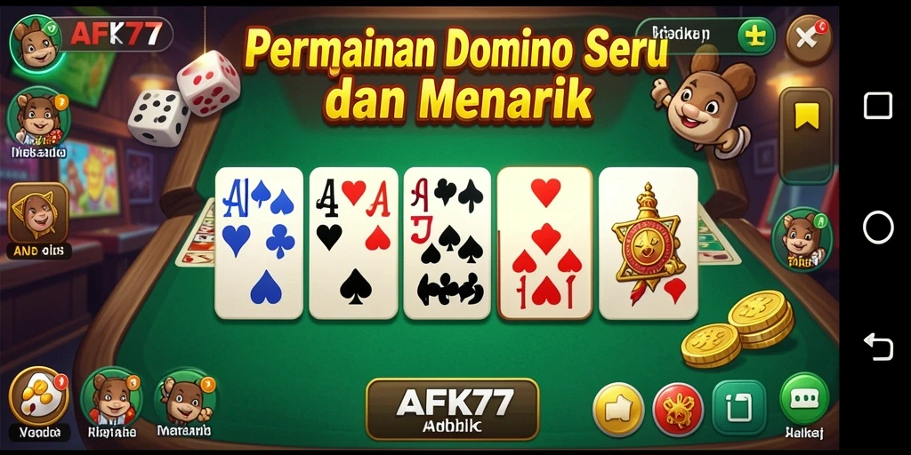 Tampilan gameplay Domino yang seru dan interaktif di AFK77.