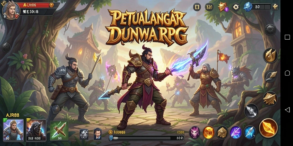 Screenshot utama AJR88 menampilkan aksi seru di dunia RPG.