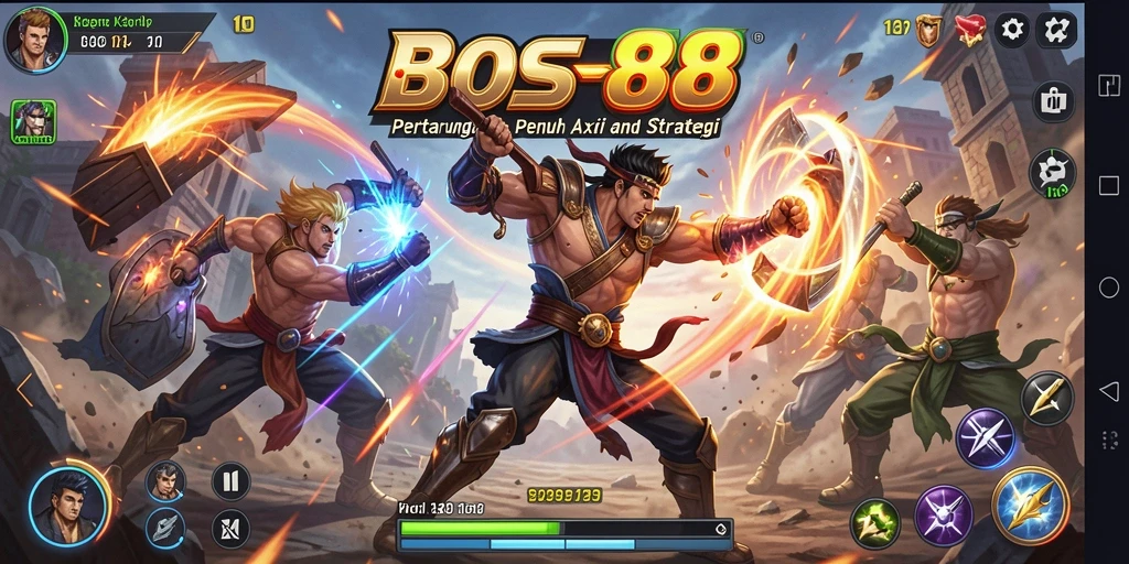 Tangkapan layar dari gameplay BOS88 yang menunjukkan aksi pertarungan yang mendebarkan.
