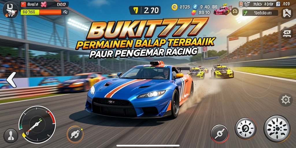 Gameplay balap mendebarkan di BUKIT777 dengan kendaraan yang cepat dan trek yang menarik.