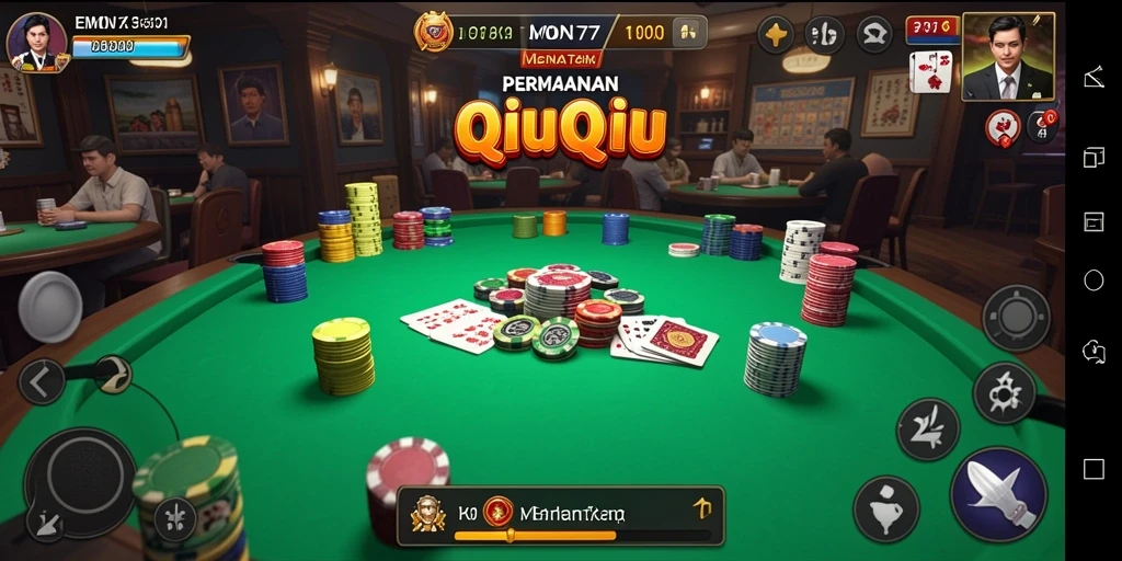 Screenshot EMON77 menampilkan gameplay QiuQiu yang menarik dan penuh strategi.