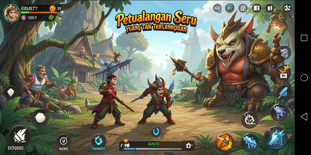 Gameplay GUS77 yang penuh aksi dan tantangan petualangan.