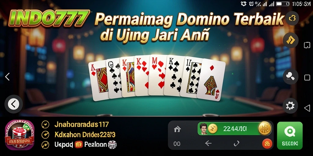 Tampilan gameplay seru dari INDO777 dengan aksi domino yang mendebarkan.