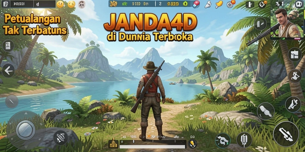 Tampilan gameplay menakjubkan dari JANDA4D di dunia terbuka.