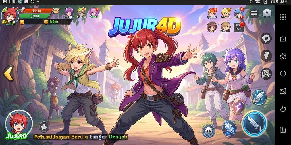 Screenshot utama JUJUR4D menampilkan aksi seru dalam gameplay Anime.