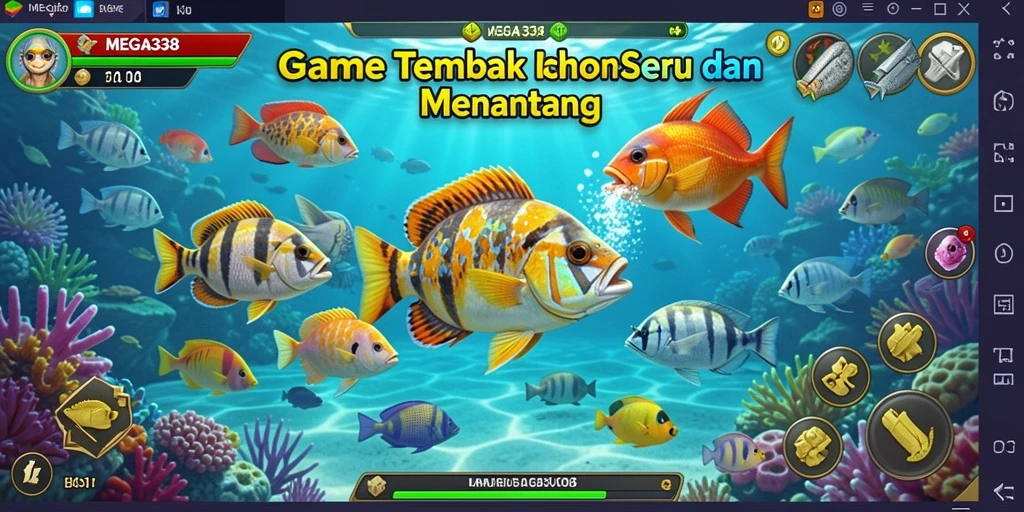 Tampilan gameplay MEGA338 yang penuh warna dan menawan.