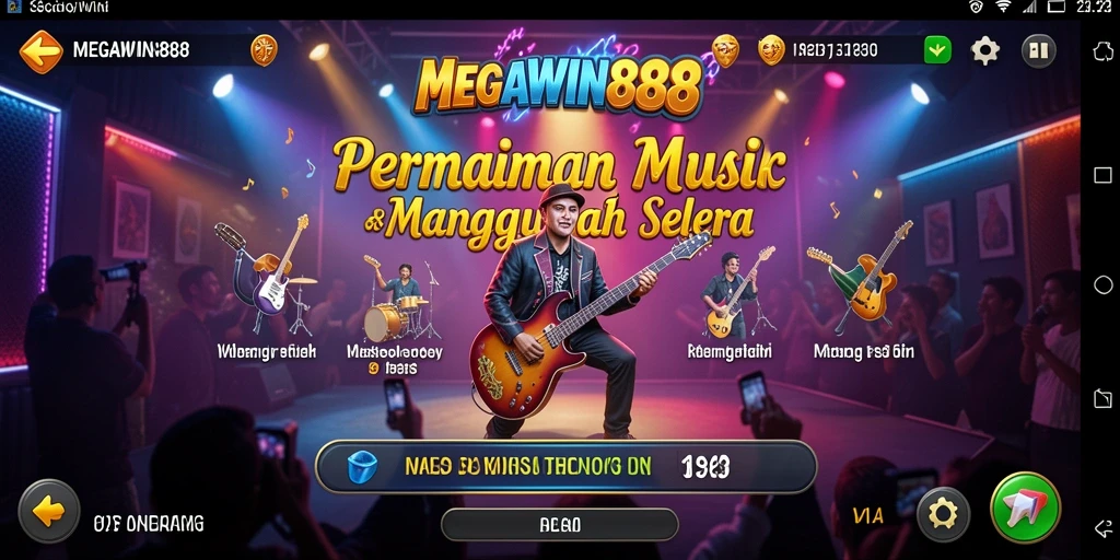 Tampilan gameplay seru di MEGAWIN888 dengan musik yang beragam.