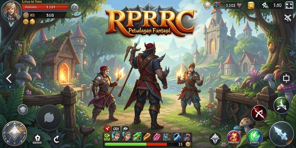 Gameplay RPRR menampilkan pertarungan epik dalam dunia fantasi yang luas.