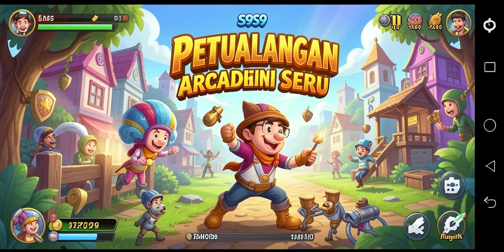 Tampilan gameplay S9S9 yang penuh warna dan menantang.