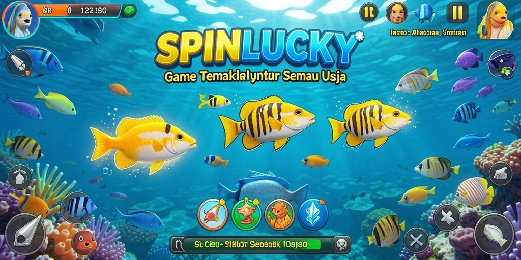 Gameplay Tembak Ikan yang menyenangkan dan penuh warna.